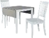 Simplicity White Drop Leaf Table and 2 Chairs