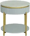 Deco White Round End Table