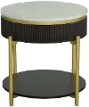 Deco Black Round End Table