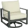 Edgewater Cream Outdoor Swivel Chair
