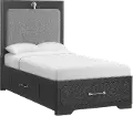 Loft Black Twin Storage Bed