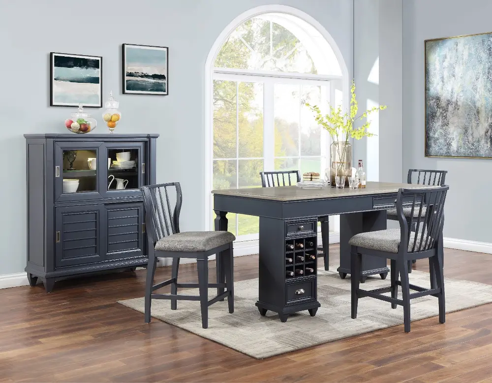 Vista Azul Graphite Gray Counter Height Dining Table-1