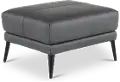 Paris Gray Leather Ottoman
