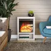 Clermont White Electric Fireplace
