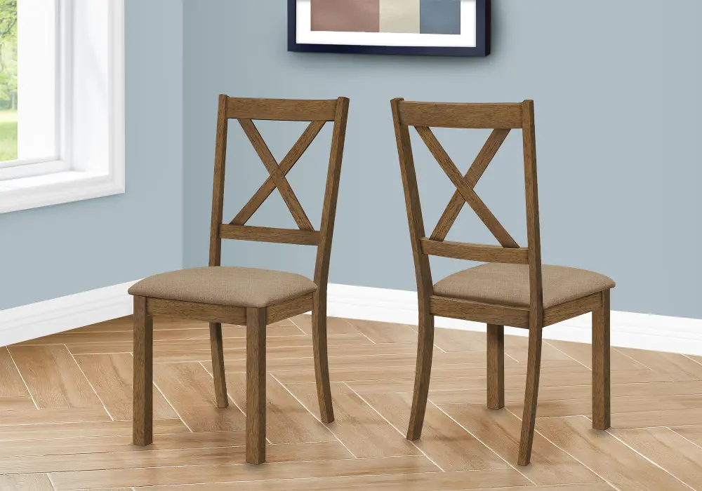 Malina Walnut Brown Dining Chair, Set of 2-1