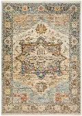 BE2RW5X8 Bergama 5 x 8 Riverview Blue Area Rug