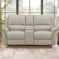 Tyler Vanilla White Zero Gravity Power Reclining Loveseat with Console