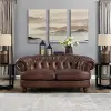 Nottingham Caramel Brown Leather Loveseat