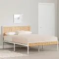 15195 Hoya Natural Cane and White Full Platform Bed - South Shore