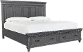 Carmen Slat Gray California King Storage Bed