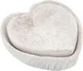 Large White Wood Heart Bowl