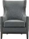 Roswell Gray Linen Accent Chair