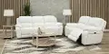 Birch Opal White Power Reclining Sofa Set