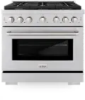 SGR36 ZLINE 36 Professional 6-Burner Gas Range - Stainless Steel