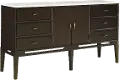 Sutton Dark Brown and White Marble Dining Sideboard