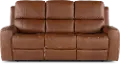 Linden Caramel Power Reclining Sofa with Power Headrests