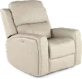Linden Beige Power Recliner with Power Headrest