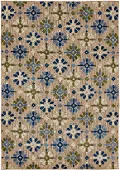 265416/CABANA-6X9 Cabana 6 x 9 Coco Beach Multicolor Indoor-Outdoor Patio Rug
