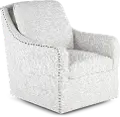 Anna Gray and White Swivel Accent Chair