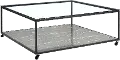 Yasmin Black and Gray Glass Square Coffee Table