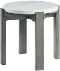 Rosamel Gray and White Marble End Table