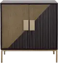 90348 Black and Gold Two Door Cabinet