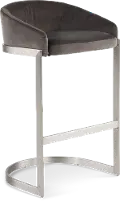 Oxford Mocha Brown and Nickel Counter Height Stool