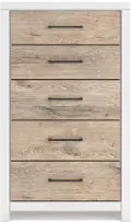 Charbitt White and Natural Chest of Drawers