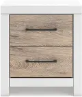 Charbitt White and Natural Nightstand