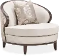 Camellia Linen White and Brown Matching Chair