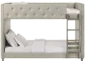 Addyson Gray Upholstered Twin-over-Twin Bunk Bed