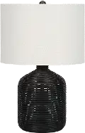 23 Inch Black Rattan Table Lamp