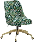 84-9GLDRPCBREMRLCB Rifle Paper Co. Oxford Bramble Emerald Office Chair
