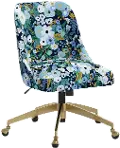 84-9GLDRPCGRPRBLULCB Rifle Paper Co. Oxford Garden Party Blue Office Chair