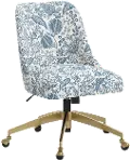 84-9GLDRPCPMBLULCB Rifle Paper Co. Oxford Blue Pomegranate Office Chair