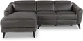 Charm Dark Gray Leather 2-Piece Power Reclining Sectional