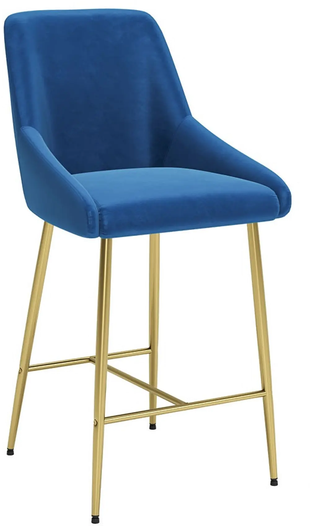 Madelaine Navy Blue and Gold Counter Stool-1