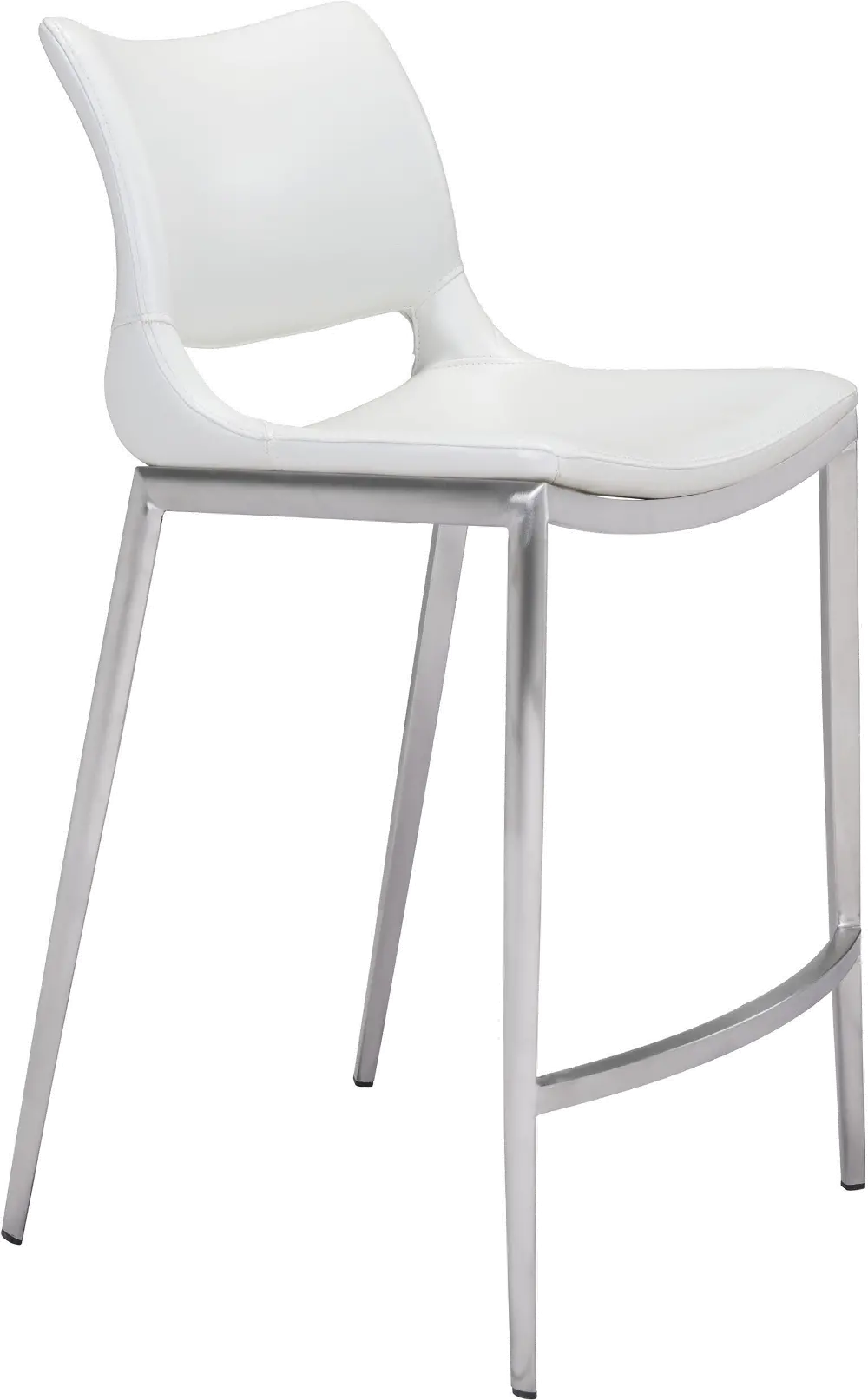 Ace White and Silver Counter Height Stool-1