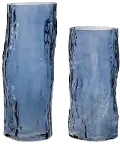 Large 9.5 Inch Blue Textured Vase