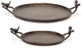 Small Copper Tray with Bird Handles