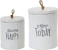 Large White Stoneware Canister