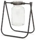 Iron and Glass Jar With Stand
