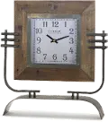 Iron and Wood Clock on Stand