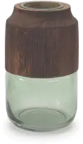 9 Glass and Wood Vase