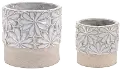 Small White Floral Ceramic Container with Lid