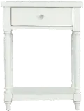 Theo White Side Table with Charging Port