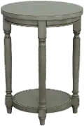Ella Gray Side Table with Charging Port