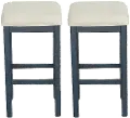 Irish Pub Blue Counter Stools, Set of 2