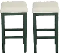 Irish Pub Green Counter Stools, Set of 2