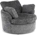 Slider Graphite Gray Swivel Barrel Chair